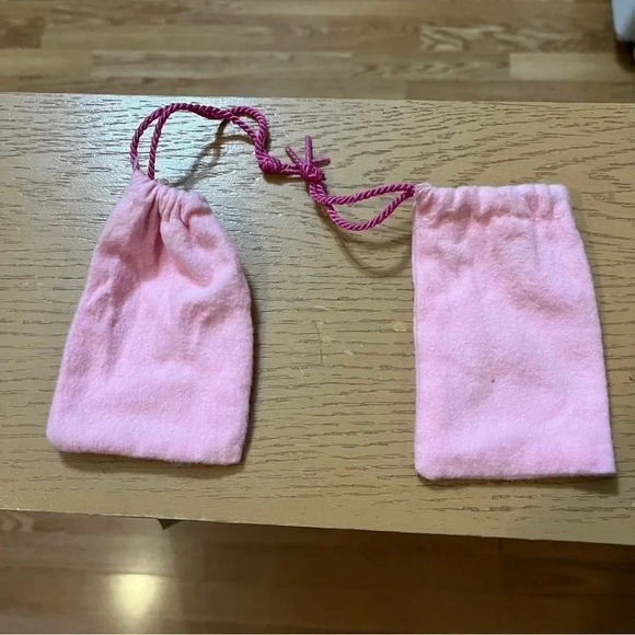 Barbie 1990's Accessories Pink Drawstring Bags Pouches Lot Of 2 - Picture 4 of 6